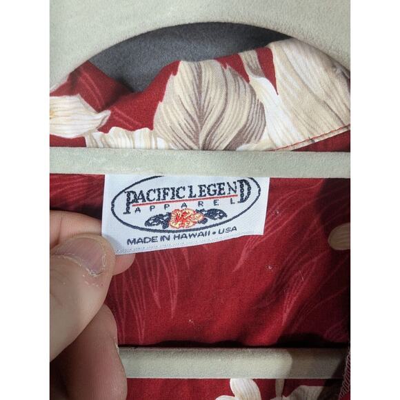 PACIFIC LEGEND Mens 3XL Hawaiian Camp Shirt Red Floral USA - Picture 2 of 6